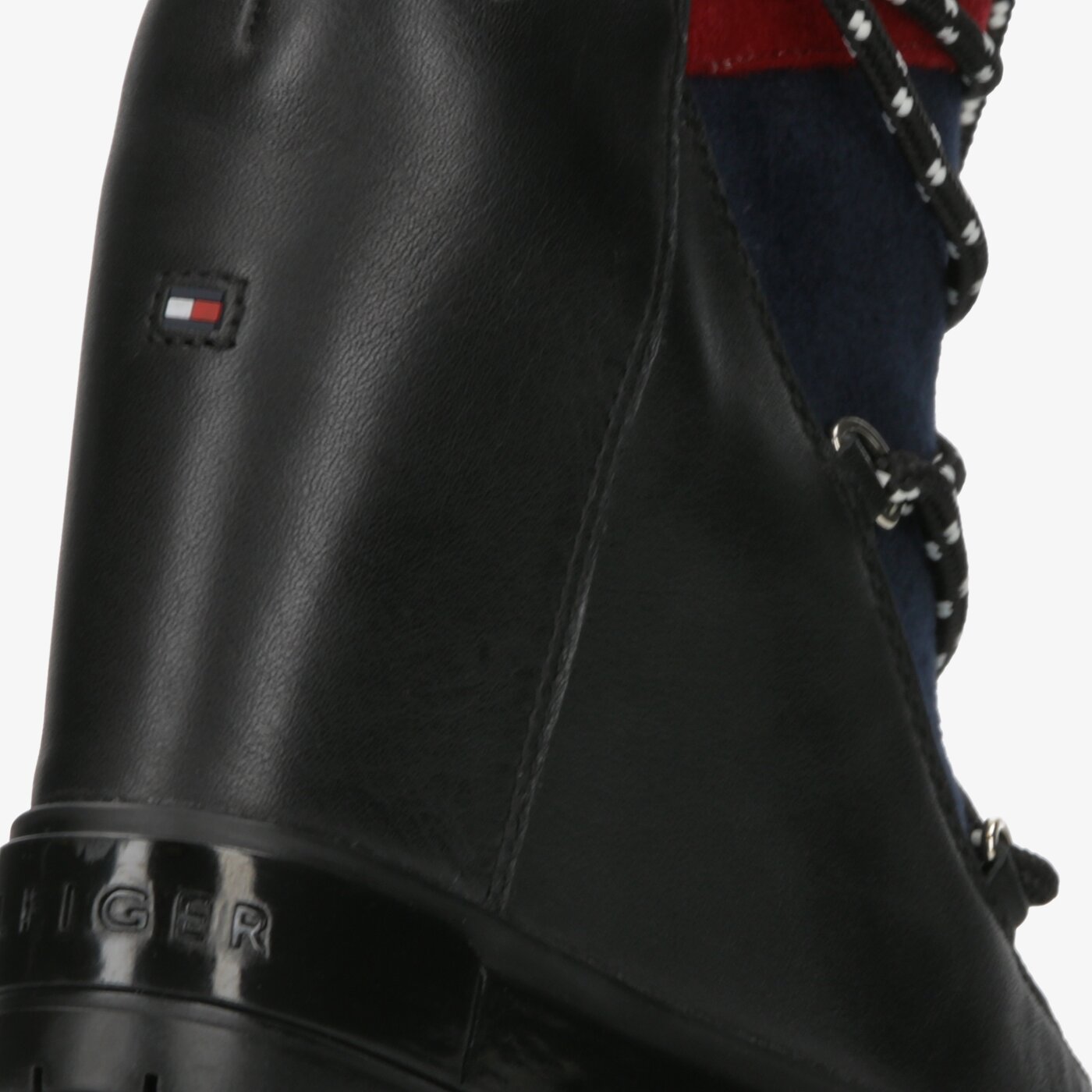 Damskie botki / sztyblety TOMMY HILFIGER MODERN SPORTY WEDGE BOOTIE fw0fw04508bds kolor granatowy