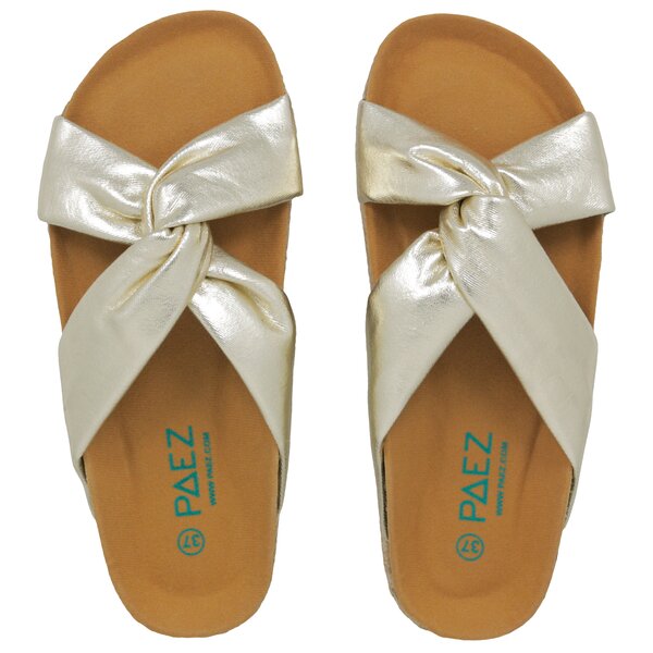 Damskie klapki PAEZ BIO SANDAL KNOT GOLD 1932769s8202-105 kolor złoty