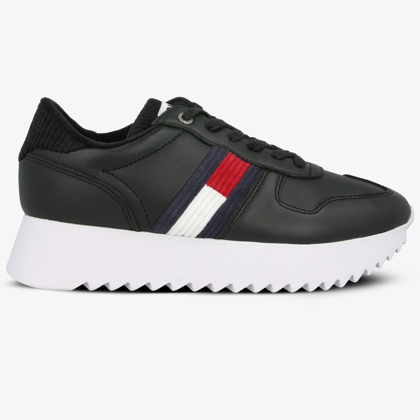 Damskie sneakersy (buty) TOMMY HILFIGER HIGH CLEATED SEASONAL SNEAKER en0en00658bds kolor czarny