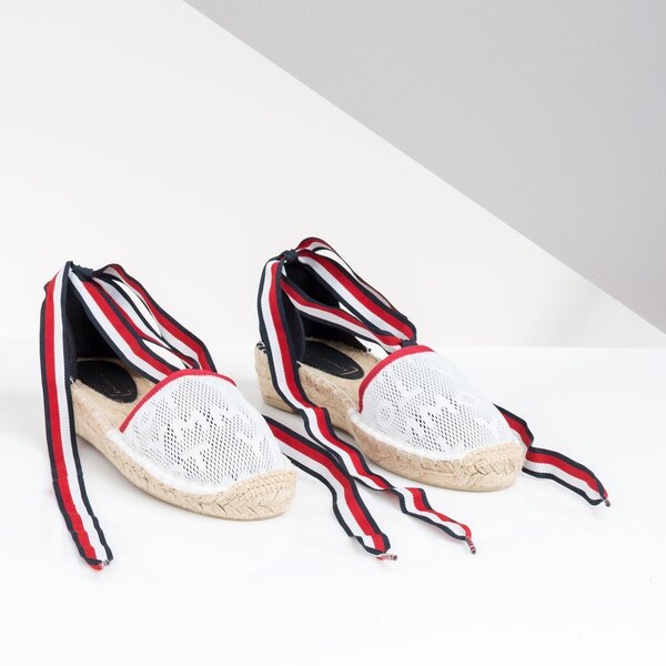 Damskie espadryle TOMMY HILFIGER KIM 5D TOMMY MESH ESPADRILLE SANDAL #fw0fw03935020# kolor biały