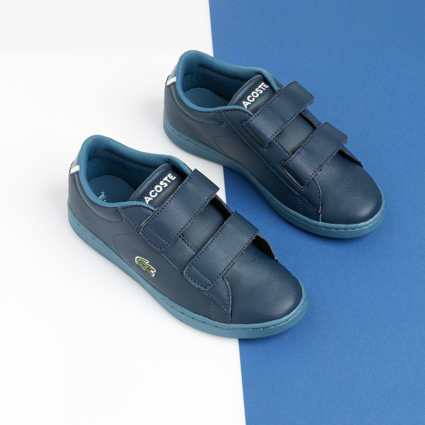 Dziecięce sneakersy (buty) LACOSTE CARNABY EVO STRAP 1191SUC 737suc0005nv1 kolor granatowy