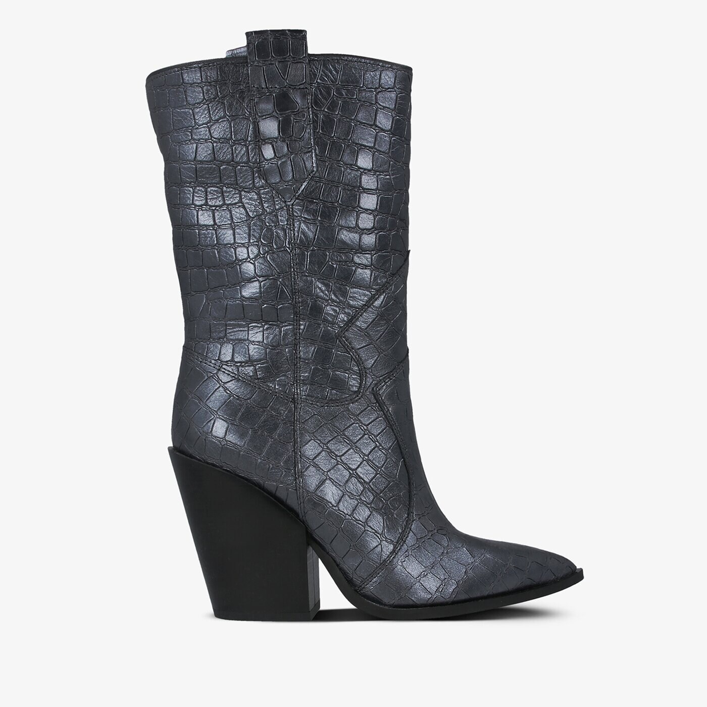 Damskie botki / sztyblety SYMBIOSIS GREETINGS FROM THE WEST  sywc219037 kolor srebrny