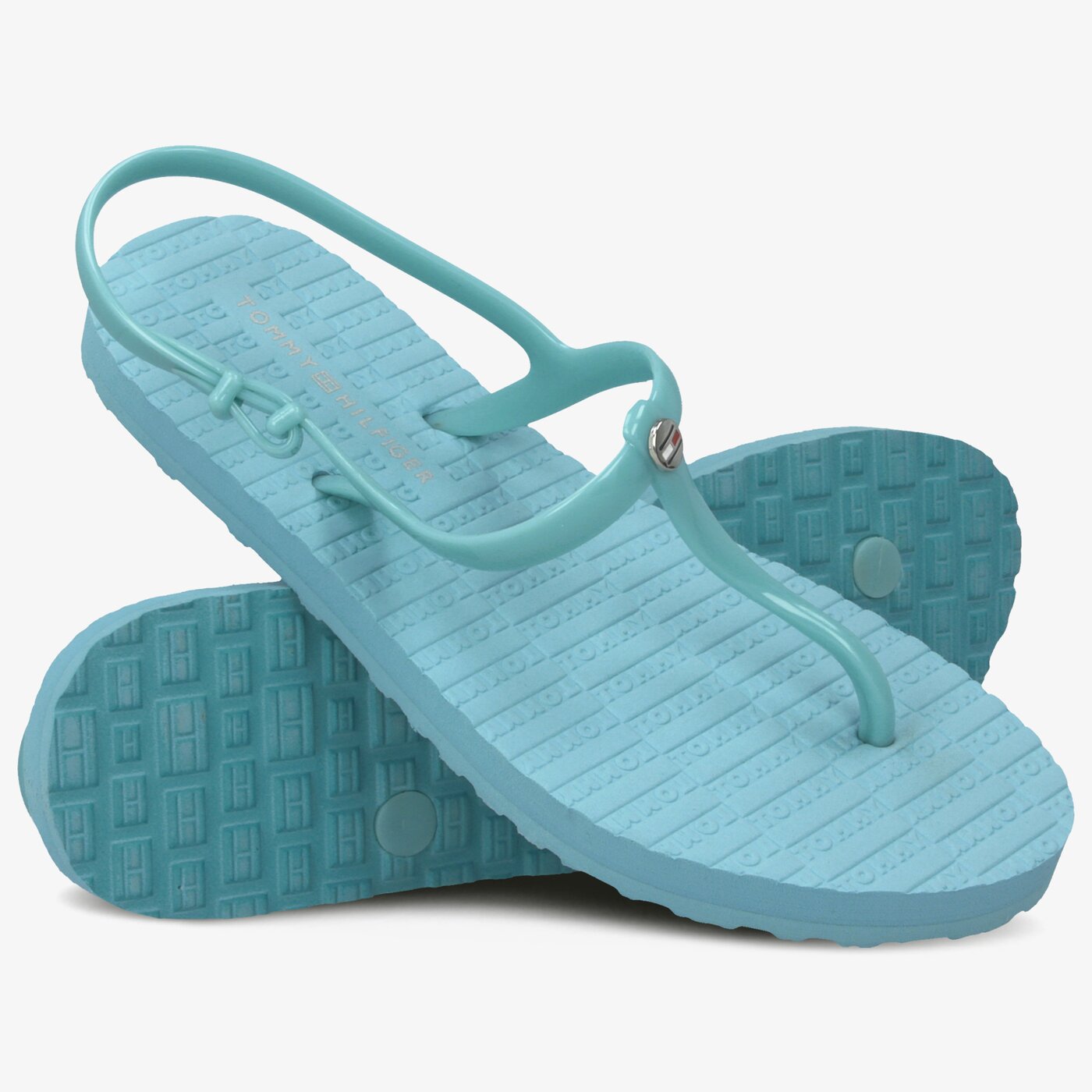 Damskie sandały TOMMY HILFIGER INT CARO 1R FLAT STRAPPY BEACH SANDAL fw0fw03923447 kolor niebieski