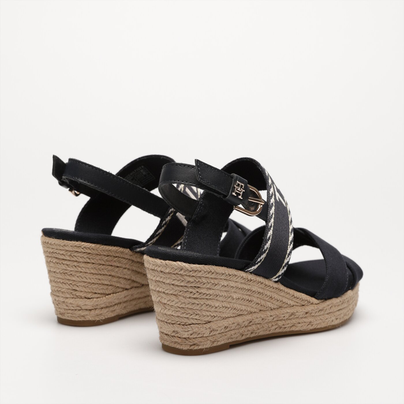 Damskie szpilki / czółenka TOMMY HILFIGER SEASONAL WEBBING MID WEDGE fw0fw07091dw6 kolor granatowy