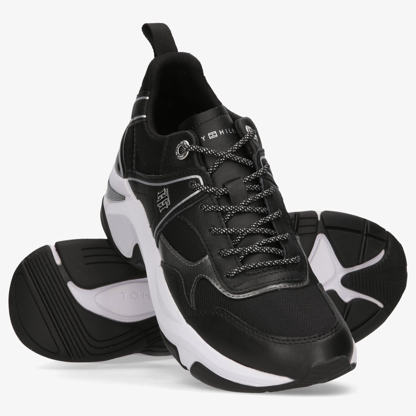 Damskie sneakersy (buty) TOMMY HILFIGER FASHION WEDGE SNEAKER fw0fw05799bds kolor czarny