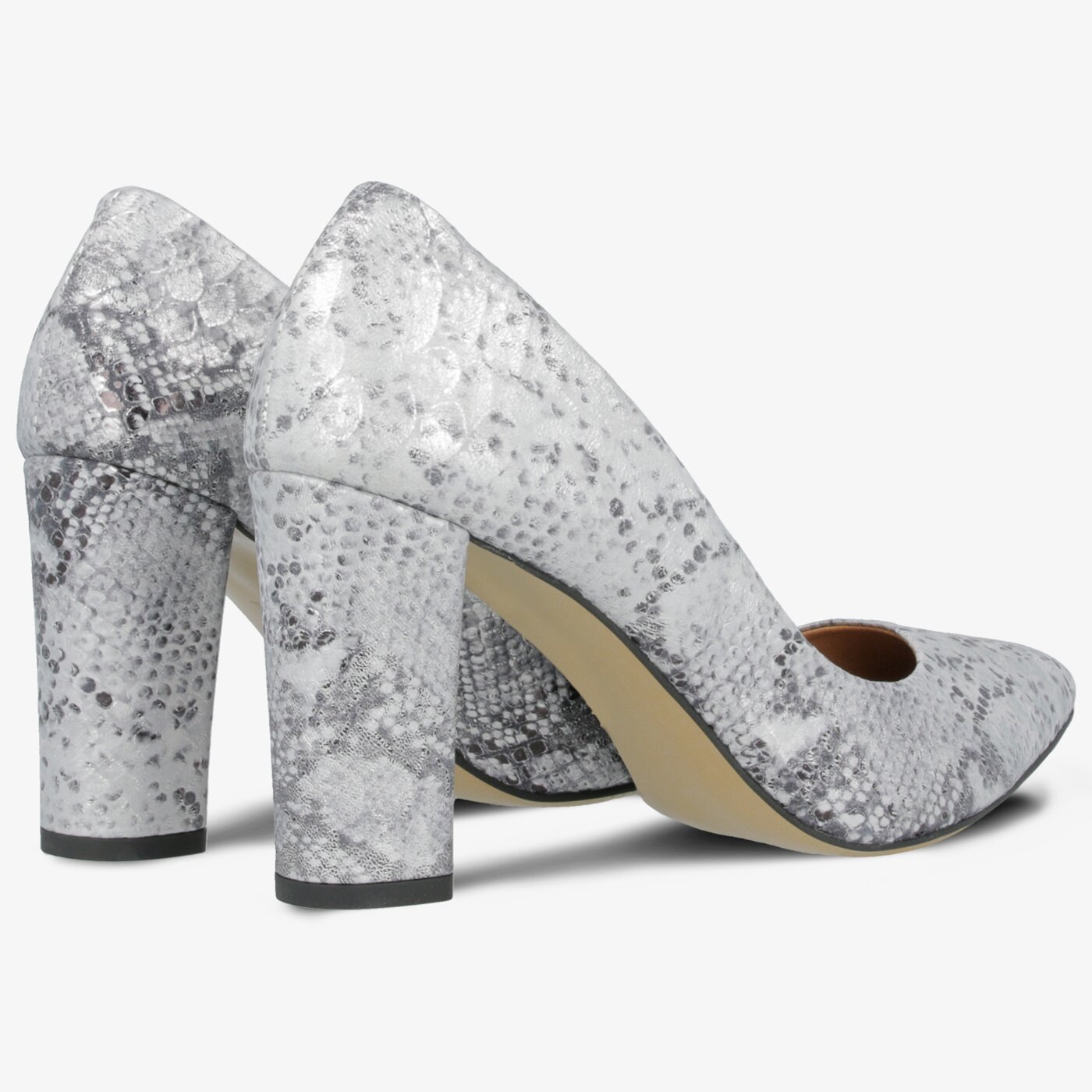 Damskie szpilki / czółenka SYMBIOSIS SNEAKY  sywc219021 kolor srebrny