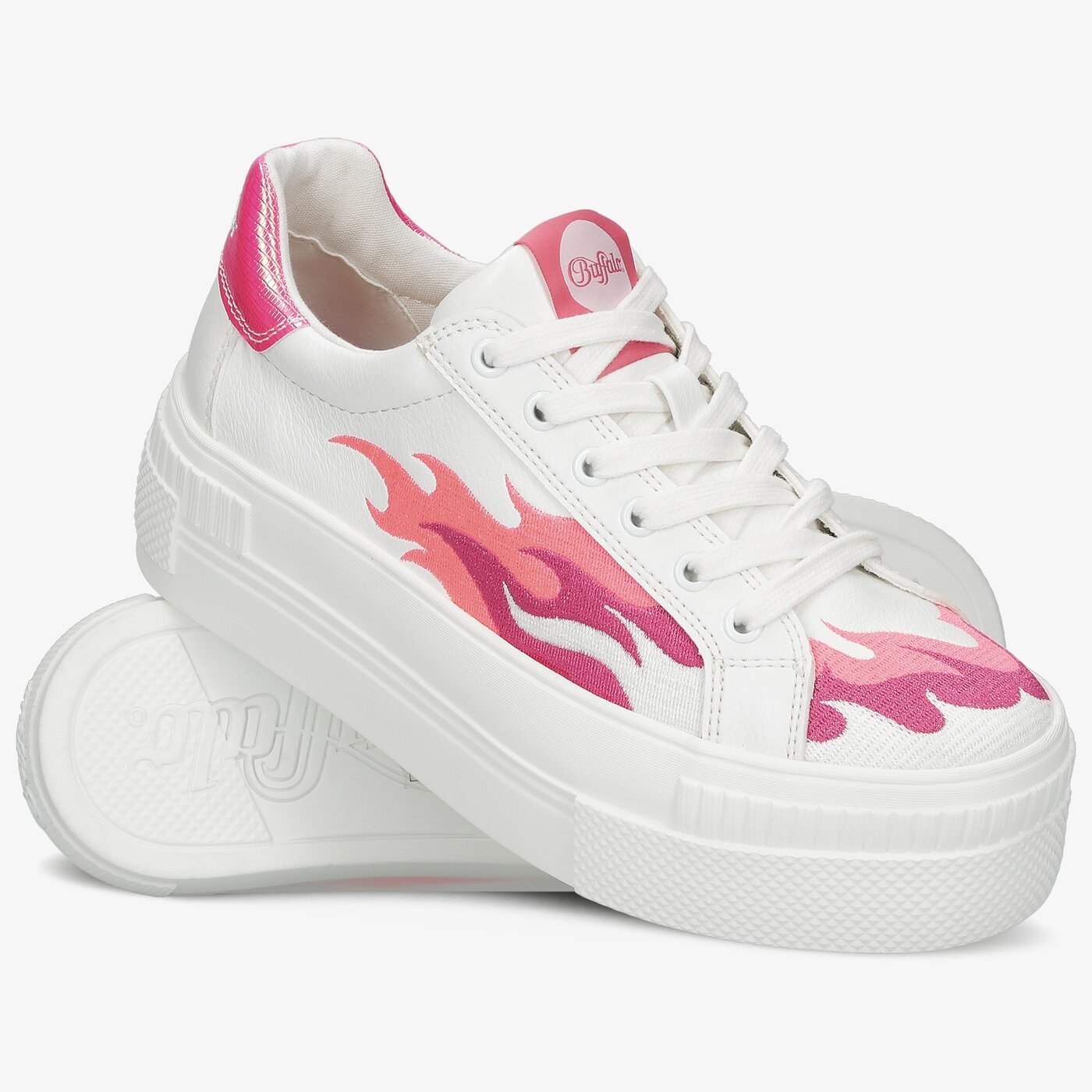 Damskie sneakersy (buty) BUFFALO PAIRED FLAMES 1630479 kolor biały