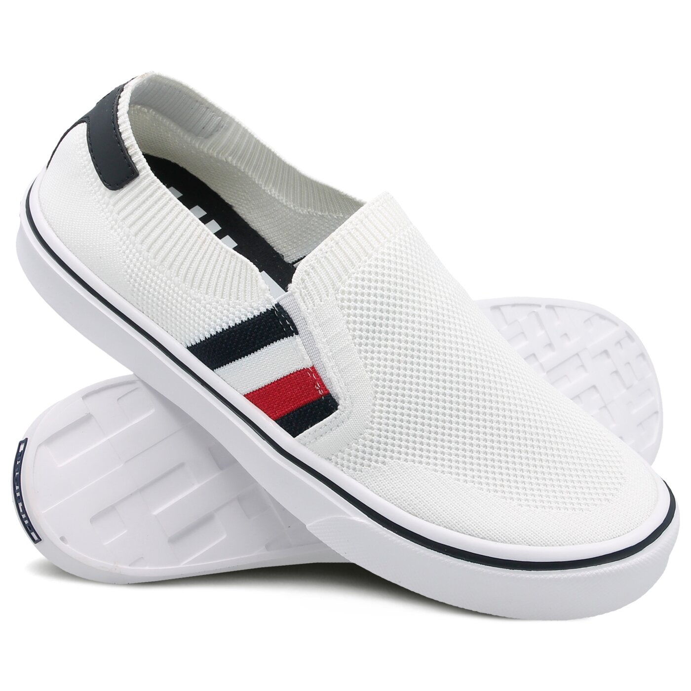 Męskie trampki TOMMY HILFIGER LIGHTWEIGHT CORPORATE SLIP ON fm0fm01634100 kolor biały
