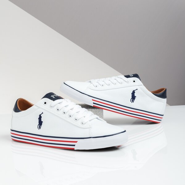 Męskie trampki POLO RL HARVEY NE PURE WHITE/NEWPORT NAVY CANVAS 816190758ead kolor biały