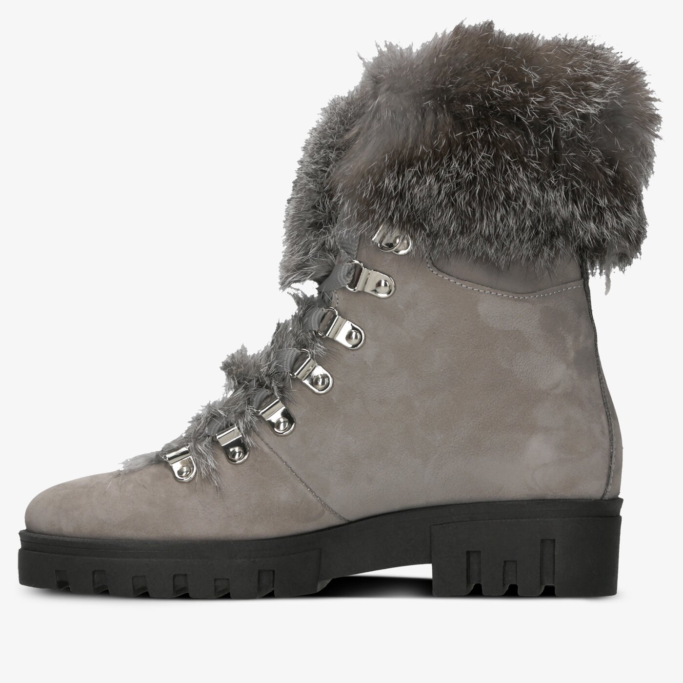 Damskie botki / sztyblety SYMBIOSIS SO FLUFFY  sywc219011 kolor szary
