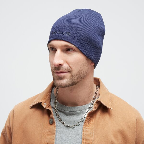 Męska czapka zimowa TIMBERLAND CZAPKA ZIMOWA KNIT LOGO BEANIE tb0a1egx4511 kolor granatowy