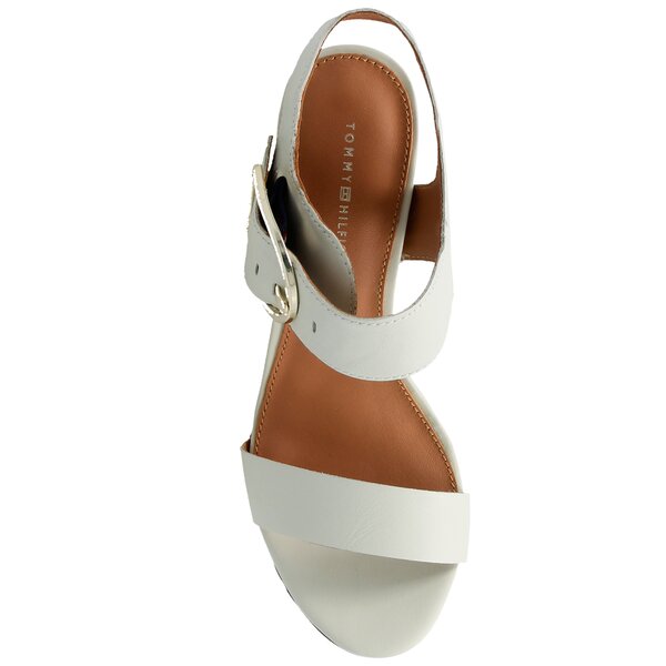 Damskie sandały TOMMY HILFIGER FEMININE HEEL OVERSIZED BUCKLE fw0fw02578121 kolor biały