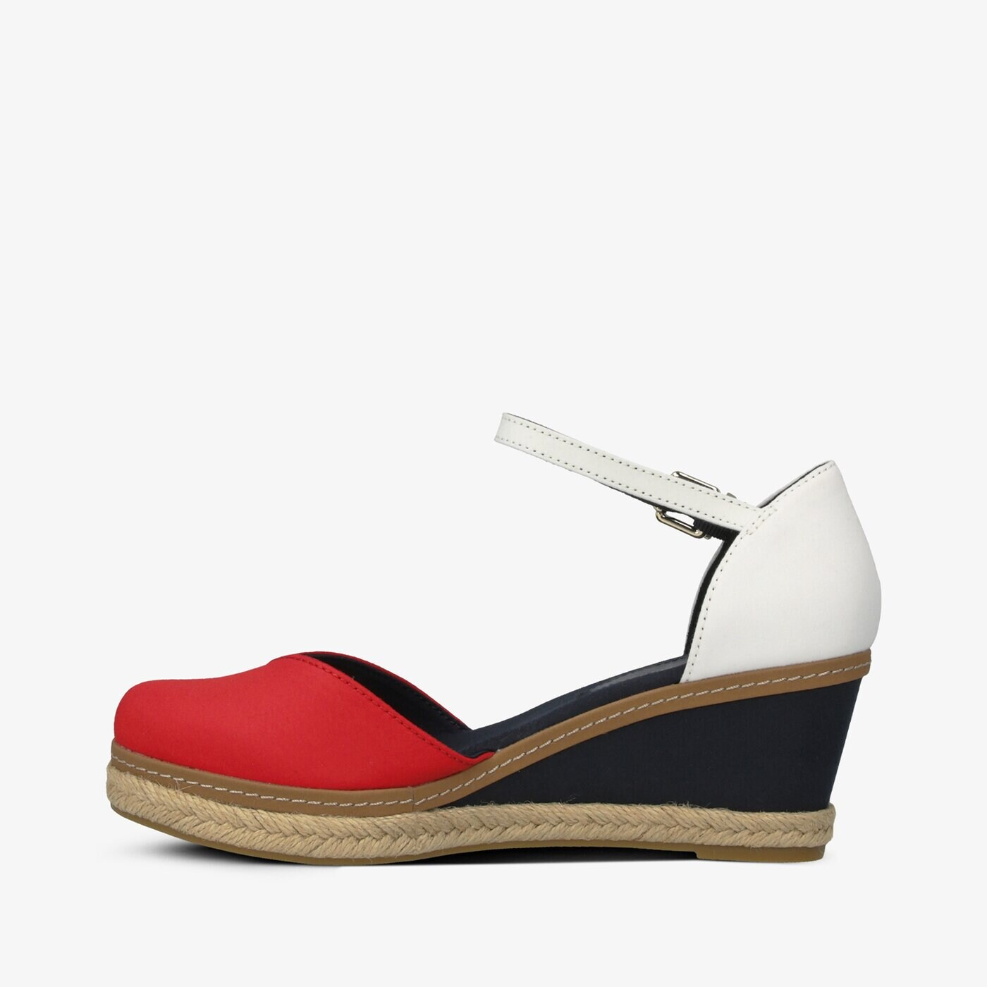 Damskie sandały TOMMY HILFIGER BASIC CLOSED TOE MID WEDGE fw0fw047870kp kolor multicolor
