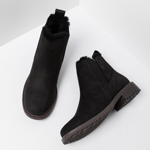 Damskie botki / sztyblety EMU PIONEER LEATHER BLACK w11692black kolor czarny