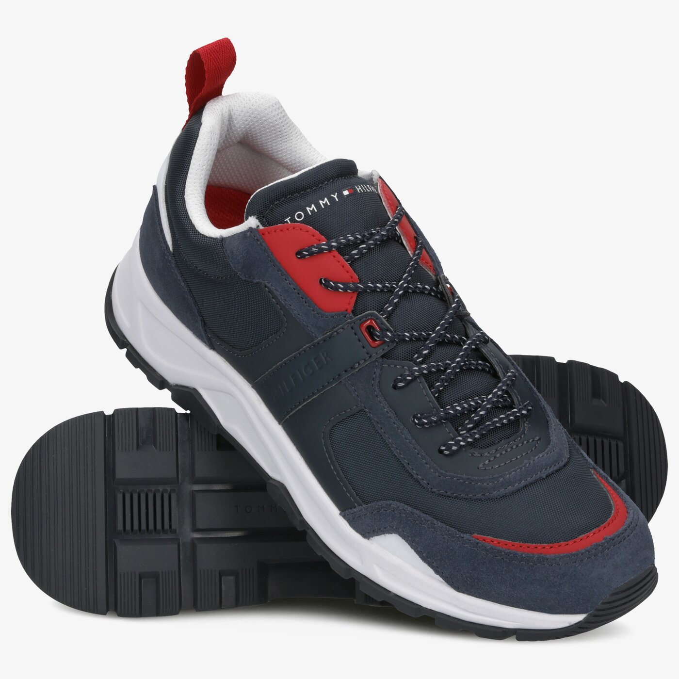 Męskie sneakersy (buty) TOMMY HILFIGER FASHION MIX SNEAKER fm0fm02389020 kolor granatowy