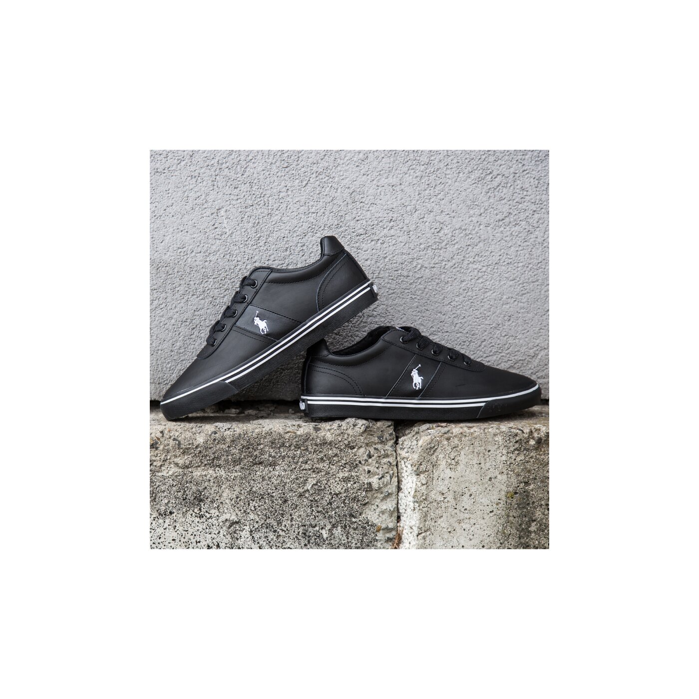 Męskie trampki POLO RL HANFORD BLACK/BLACK LEATHER 8161681803h2 kolor czarny