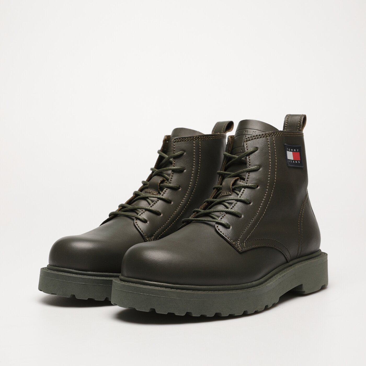 TOMMY HILFIGER TJM RUBERIZED LACE UP BOOT em0em01276mrh kolor zielony