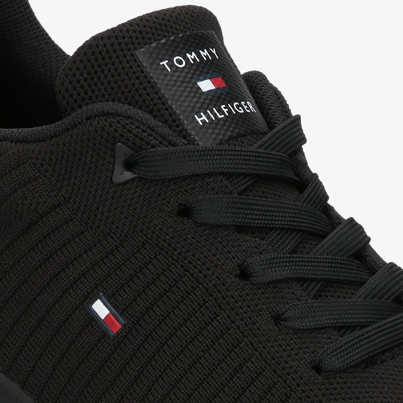 Męskie sneakersy (buty) TOMMY HILFIGER CORPORATE KNIT RIB RUNNER fm0fm02838bds kolor czarny