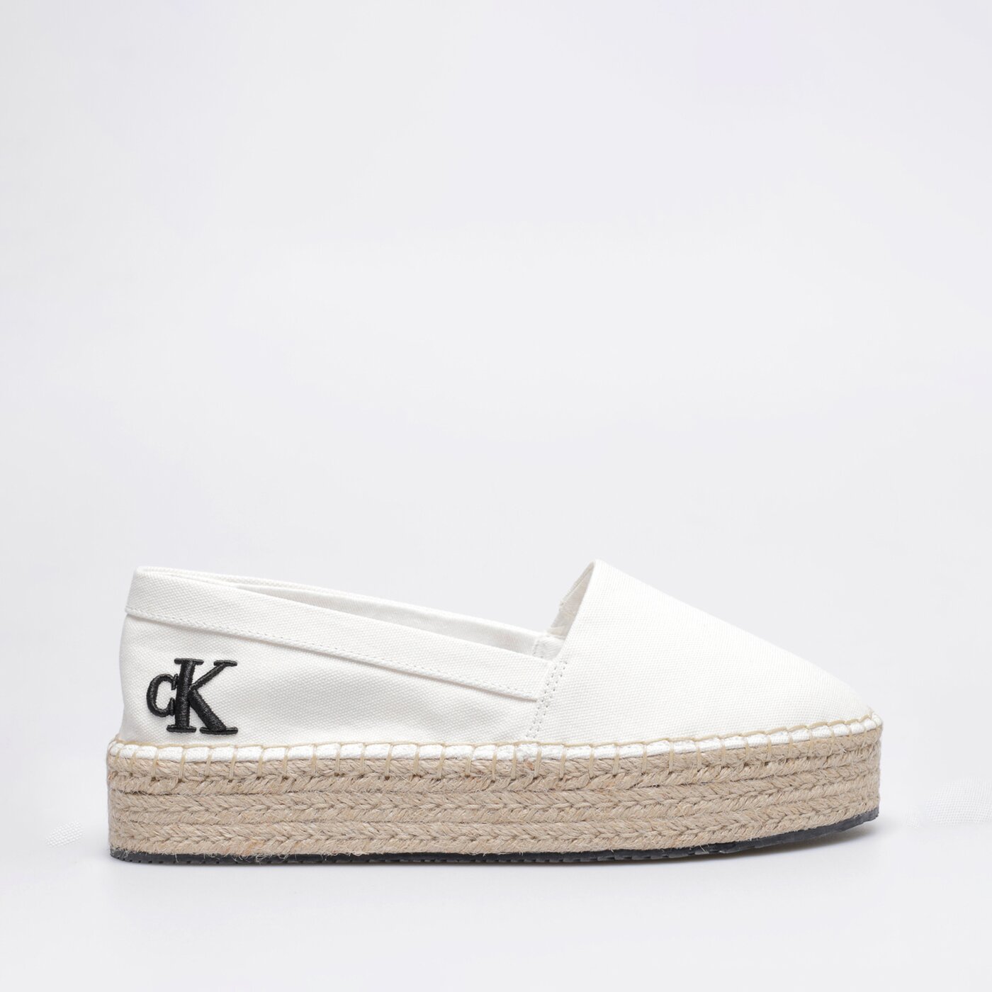 Damskie espadryle CALVIN KLEIN FLATFORM ESPADRILLE yw0yw00661yaf kolor biały