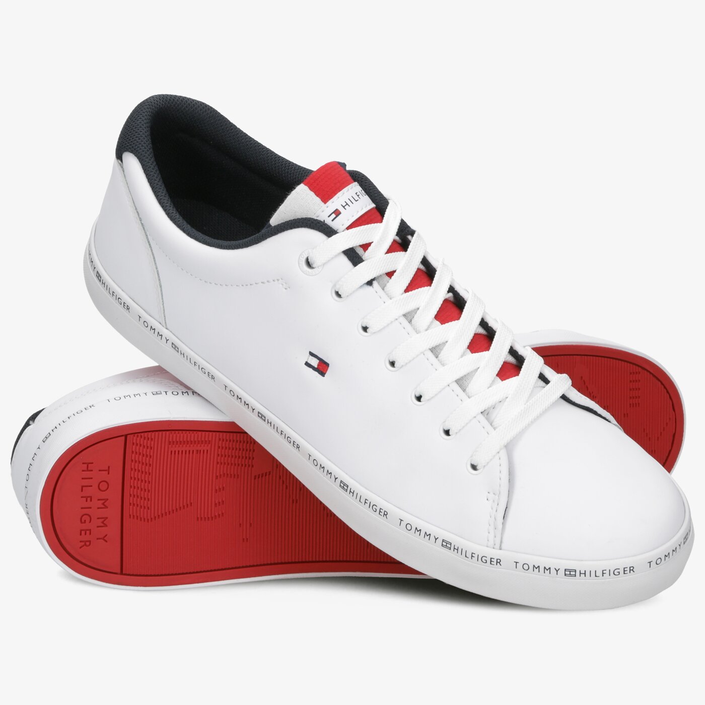 Męskie trampki TOMMY HILFIGER ESSENTIAL LEATHER VULC fm0fm02378100 kolor biały
