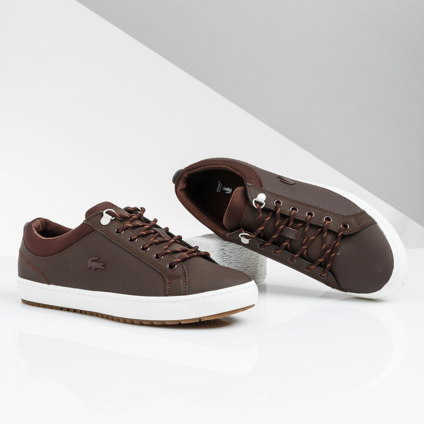 Męskie sneakersy (buty) LACOSTE STRAIGHTSETINSULATE3192CMA 738cma00621w7 kolor brązowy