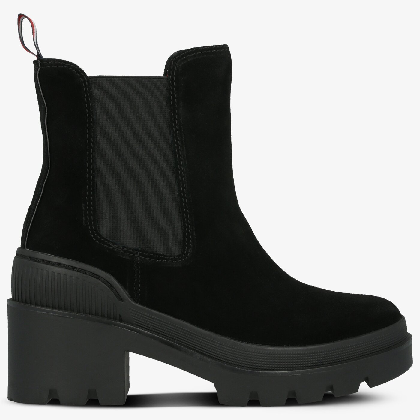 Damskie botki / sztyblety TOMMY HILFIGER SPORTY CHUNKY CHELSEA BOOTIE fw0fw04417bds kolor czarny