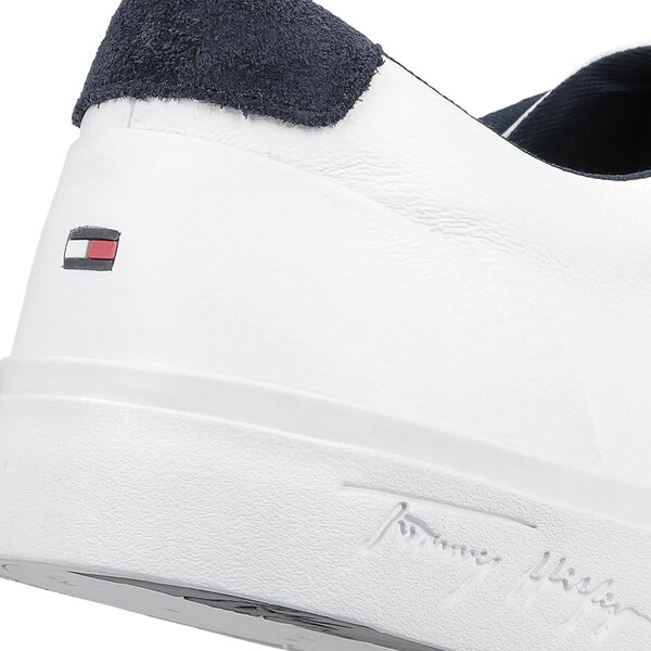 Męskie trampki TOMMY HILFIGER CORPORATE LEATHER SNEAKER fm0fm03397ybr kolor biały