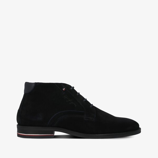 Męskie buty za kostkę TOMMY HILFIGER DOUGLAS 2B1 SIGNATURE HILFIGER SUEDE BOOT fm0fm03111dw5 kolor granatowy