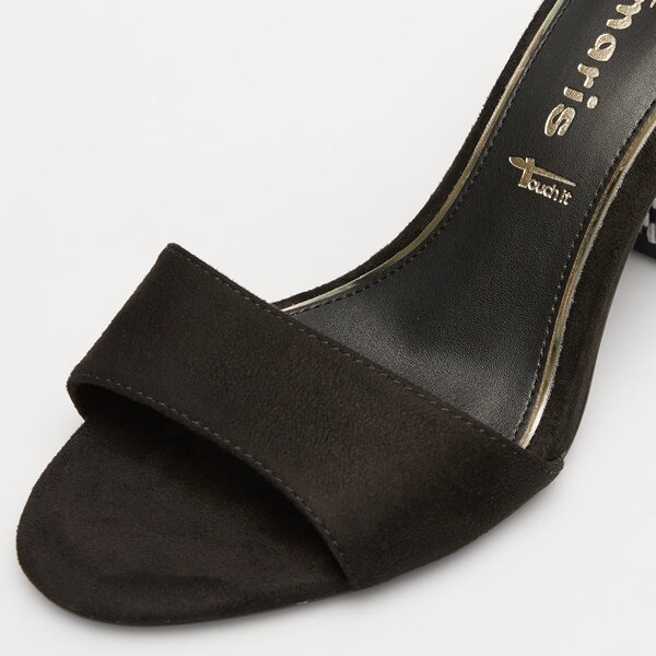 Damskie szpilki / czółenka TAMARIS BLACK COMB HIGH SANDALS 12835642098 kolor czarny