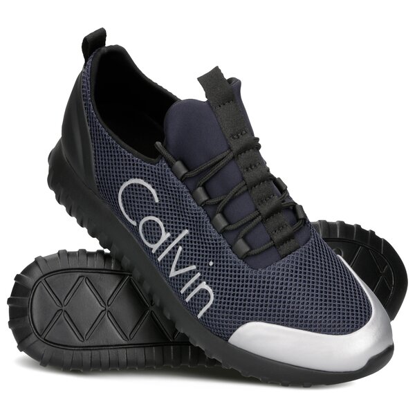Męskie sneakersy (buty) CALVIN KLEIN RON MESH/BRUSHED METAL s0506ina kolor granatowy