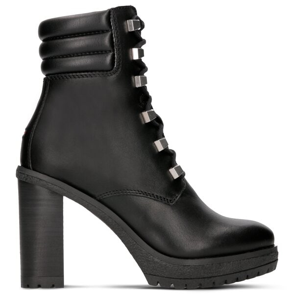 Damskie botki / sztyblety TOMMY HILFIGER STUDS LACE UP HEELED BOOT en0en00325990 kolor czarny
