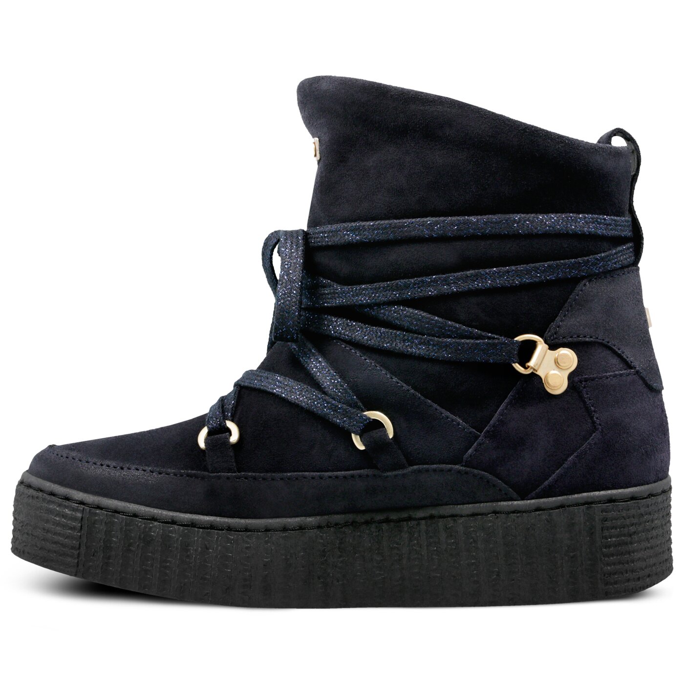 Damskie śniegowce TOMMY HILFIGER COZY WARMLINED SUEDE BOOT fw0fw03437403 kolor granatowy