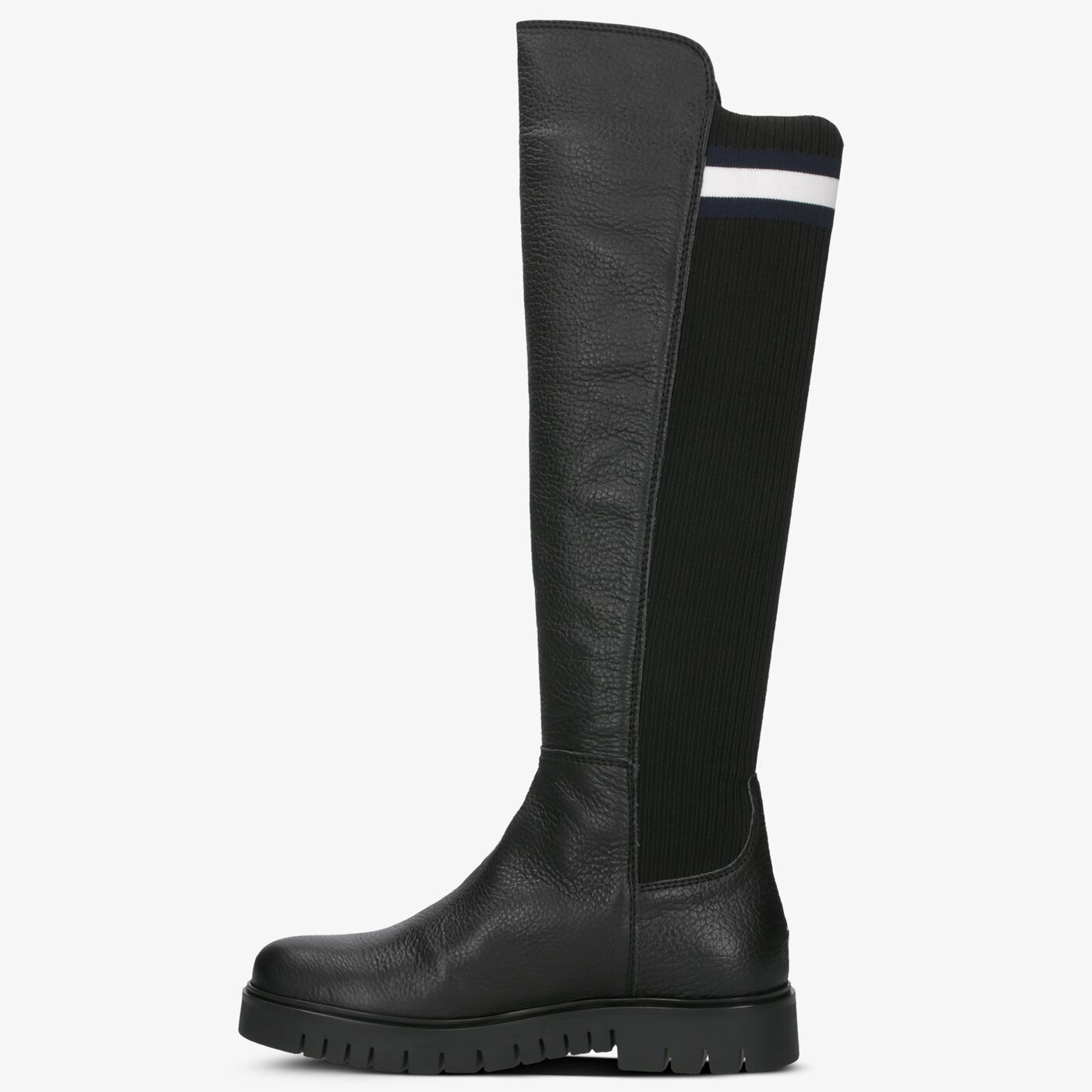 Damskie kozaki TOMMY HILFIGER FLAG SOCK TOMMY JEANS BOOT en0en00661990 kolor czarny