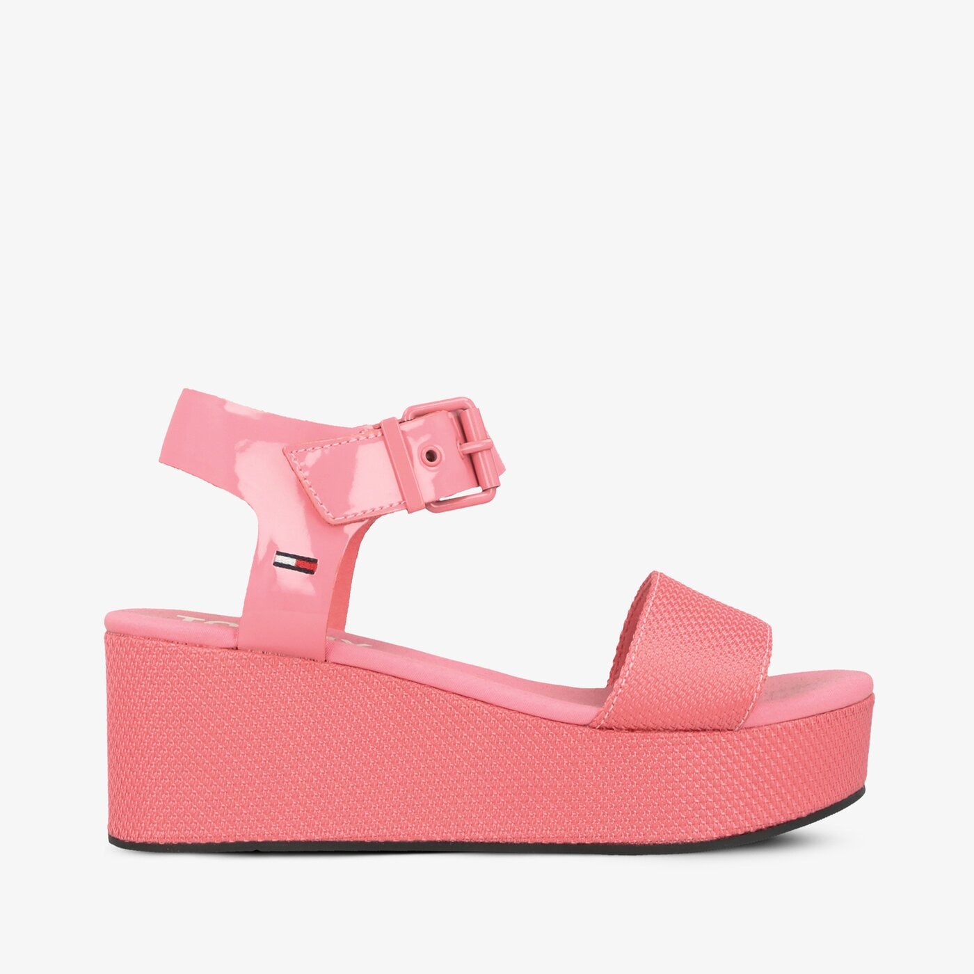 Damskie sandały TOMMY HILFIGER DENIA 2C MATERIAL MIX FLATFORM SANDAL en0en00561669 kolor różowy