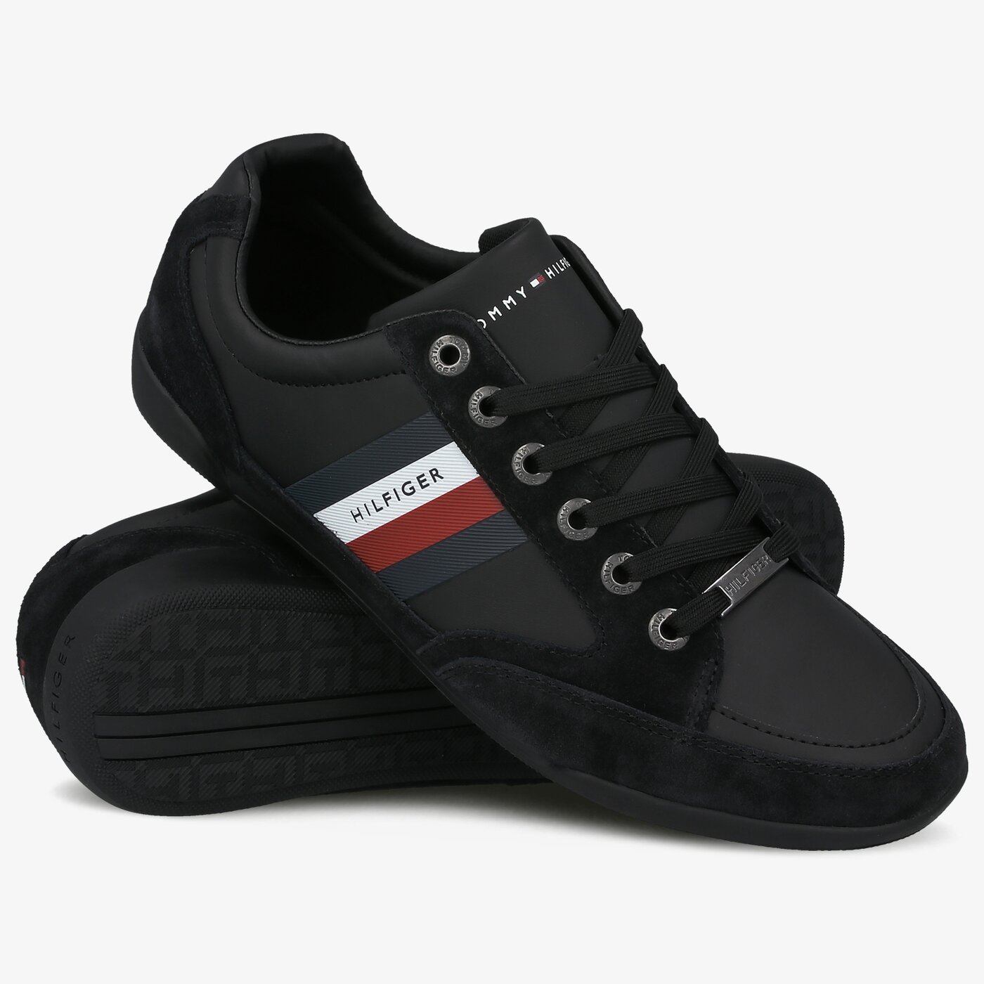 Męskie sneakersy (buty) TOMMY HILFIGER ROYAL 12C CORPORATE MATERIAL MIX CUPSOLE fm0fm02989bds kolor czarny