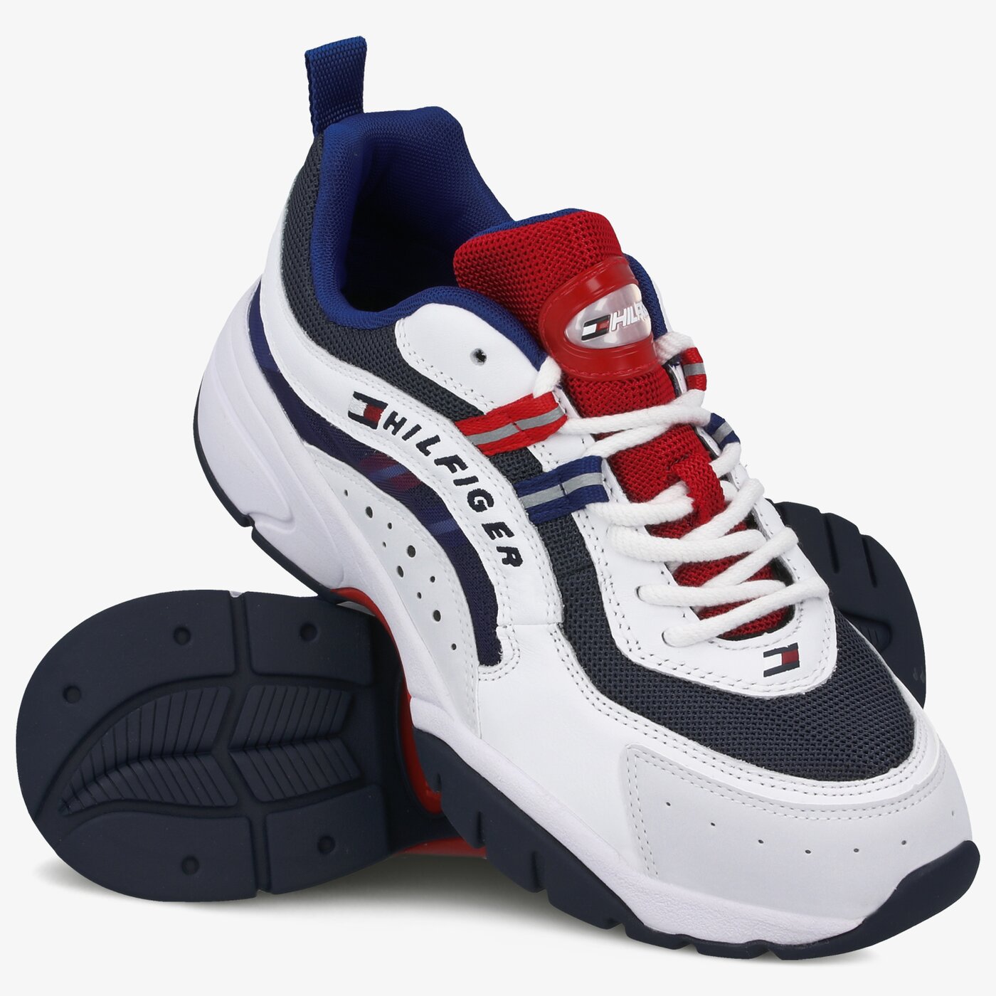 Męskie sneakersy (buty) TOMMY HILFIGER HERITAGE TOMMY JEANS RUNNER em0em004820k9 kolor biały