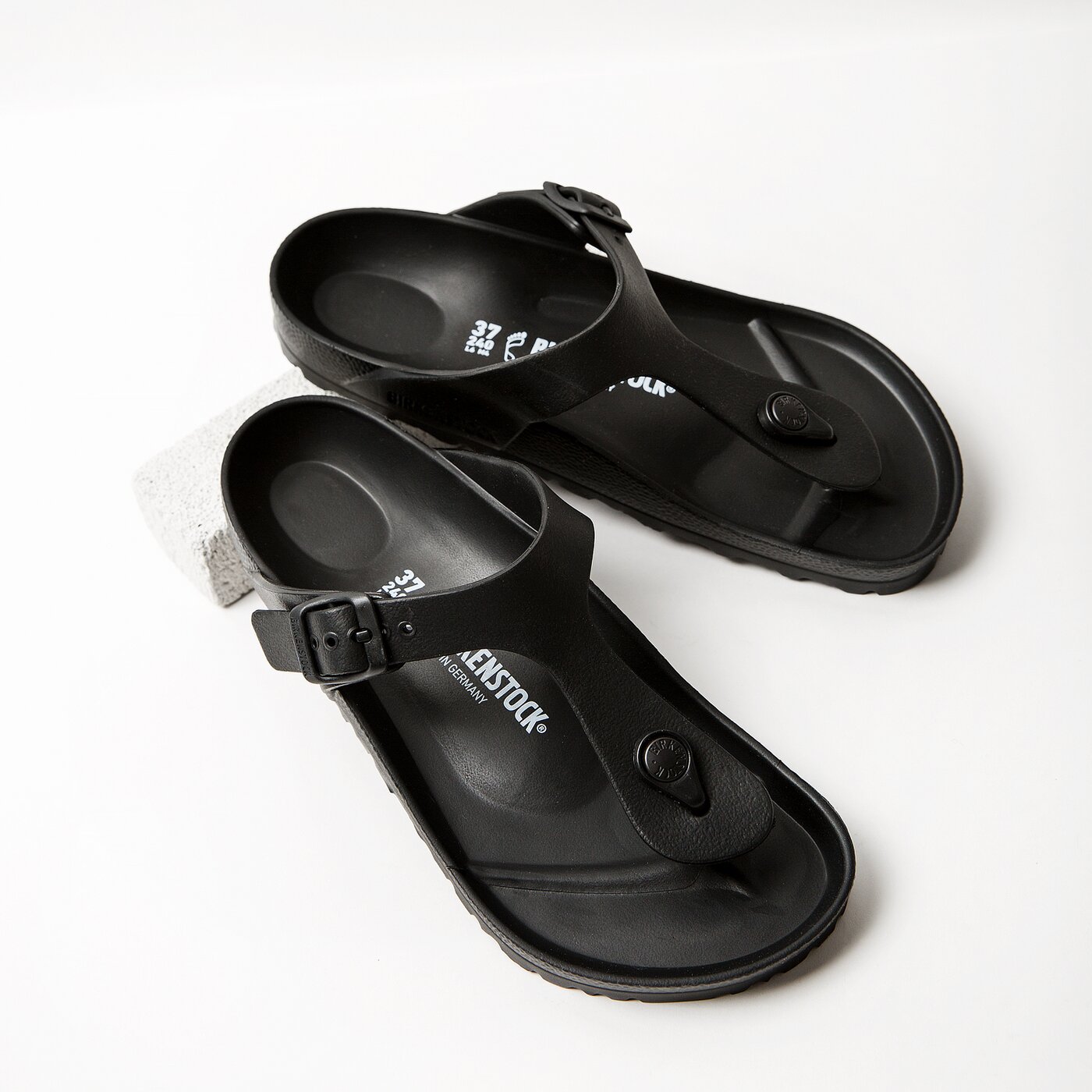 Damskie klapki BIRKENSTOCK GIZEH EVA 128201 kolor czarny