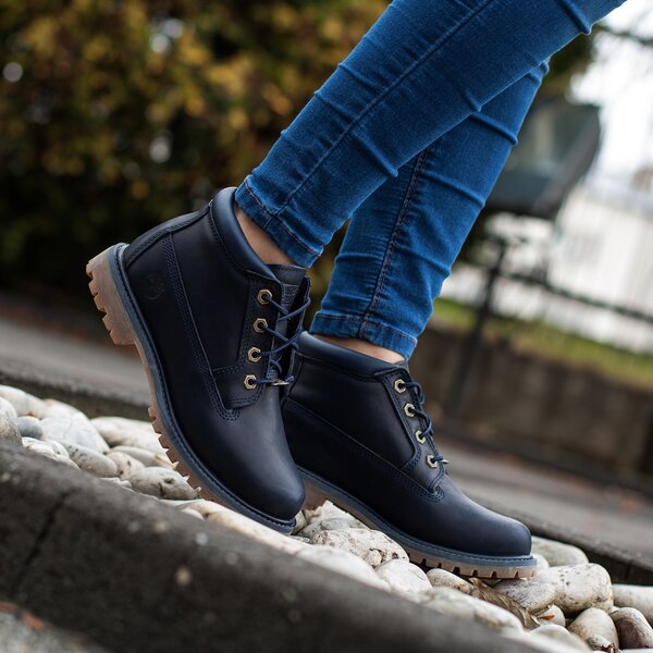 Damskie trapery TIMBERLAND NELLIE CHUKKA DOUBLE a19bk kolor granatowy