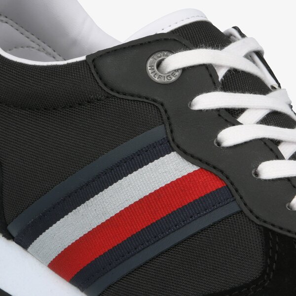 Męskie sneakersy (buty) TOMMY HILFIGER ICONIC MATERIAL MIX RUNNER fm0fm02667bds kolor czarny