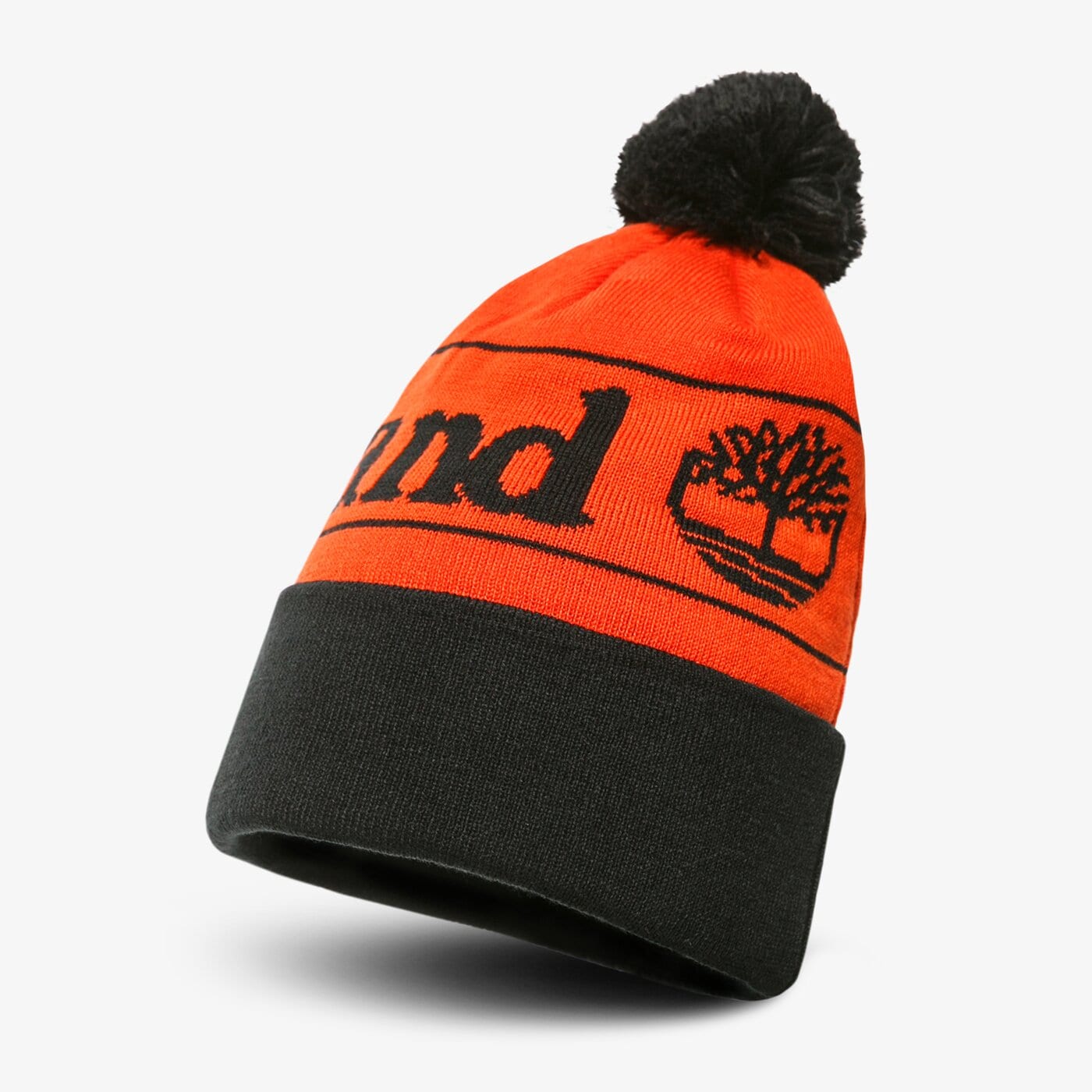 Damska czapka zimowa TIMBERLAND CZAPKA ZIMOWA YCC POM CUFFED BEANIE tb0a1eut8451 kolor pomarańczowy