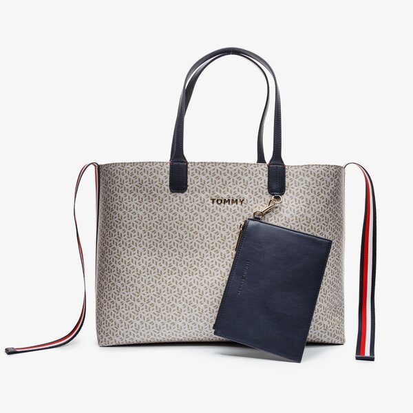 Damska torebka TOMMY HILFIGER TOREBKA ICONIC TOTE MONOGRAM aw0aw08318aep kolor multicolor