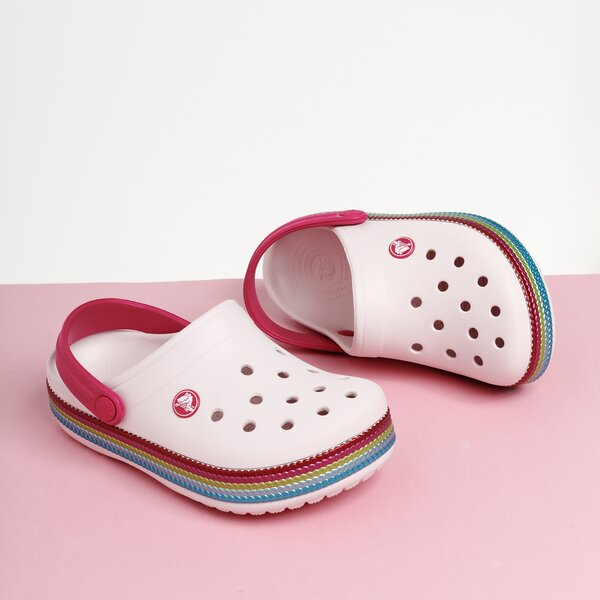 Dziecięce sandały / klapki CROCS CROCBAND SEQUIN BAND CLOG K 2055256pii kolor różowy
