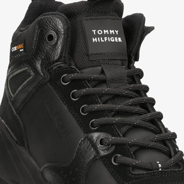 Męskie buty outdoor (trekkingowe) TOMMY HILFIGER BERGEN 1A HIGH fm0fm03273bds kolor czarny