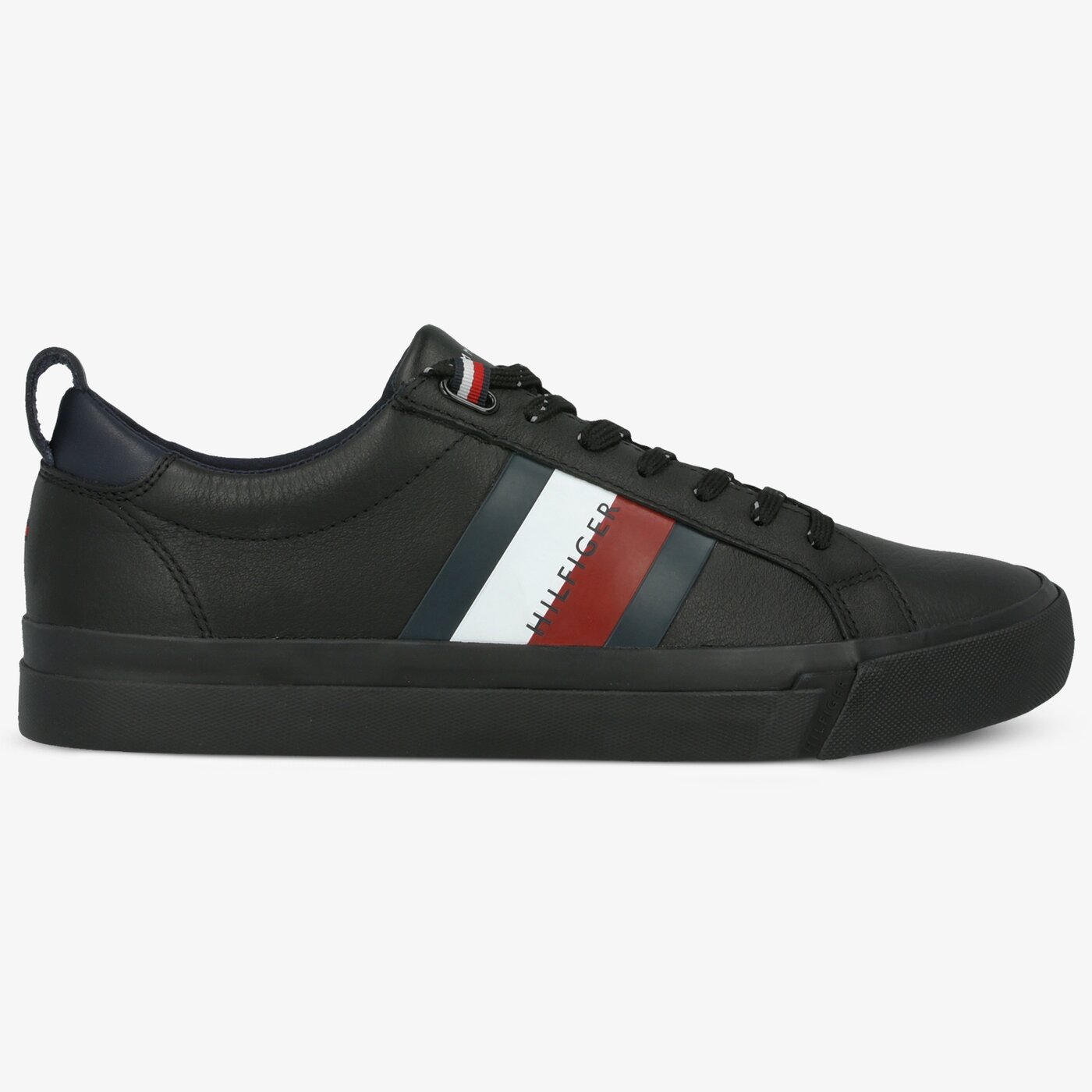 Męskie trampki TOMMY HILFIGER FLAG DETAIL LEATHER SNEAKER fm0fm02576bds kolor czarny