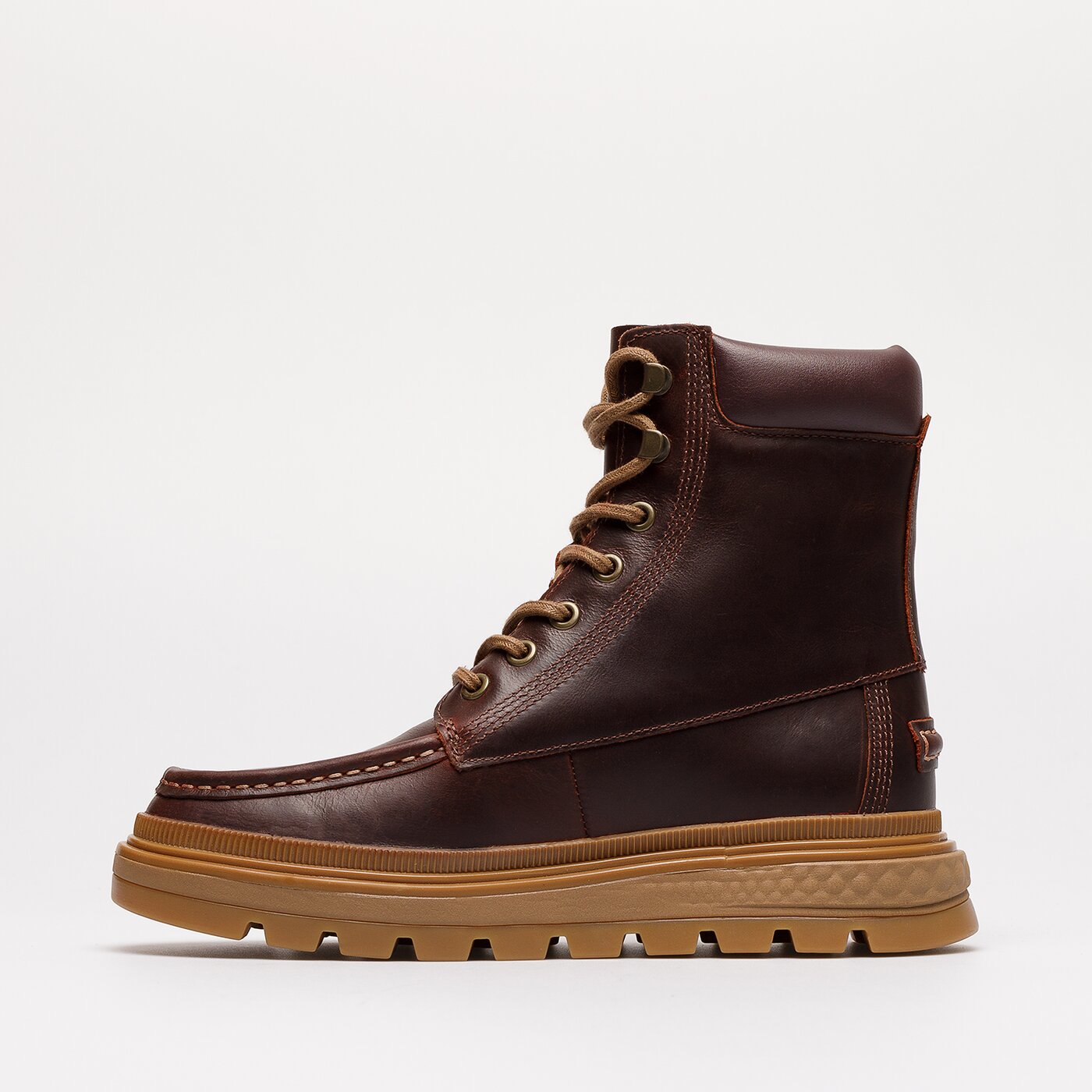 Damskie botki / sztyblety TIMBERLAND RAY CITY MOC TOE LACE UP tb0a5m3yd571 kolor bordowy