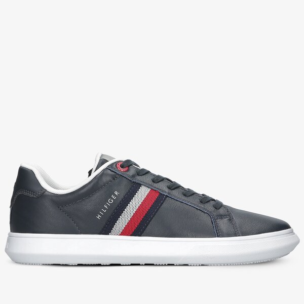 Męskie sneakersy (buty) TOMMY HILFIGER ESSENTIAL LEATHER CUPSOLE fm0fm03424dw5 kolor granatowy