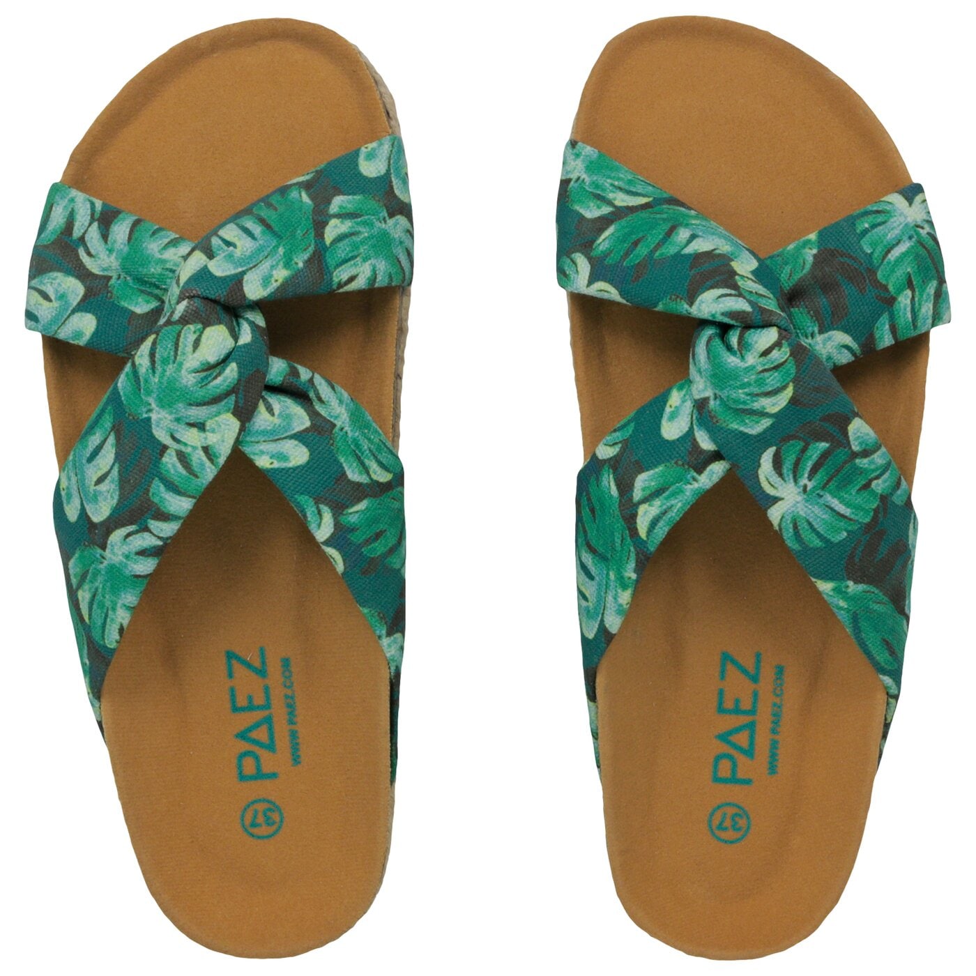 Damskie klapki PAEZ BIO SANDAL KNOT PALMS 1932769s0002-418 kolor zielony