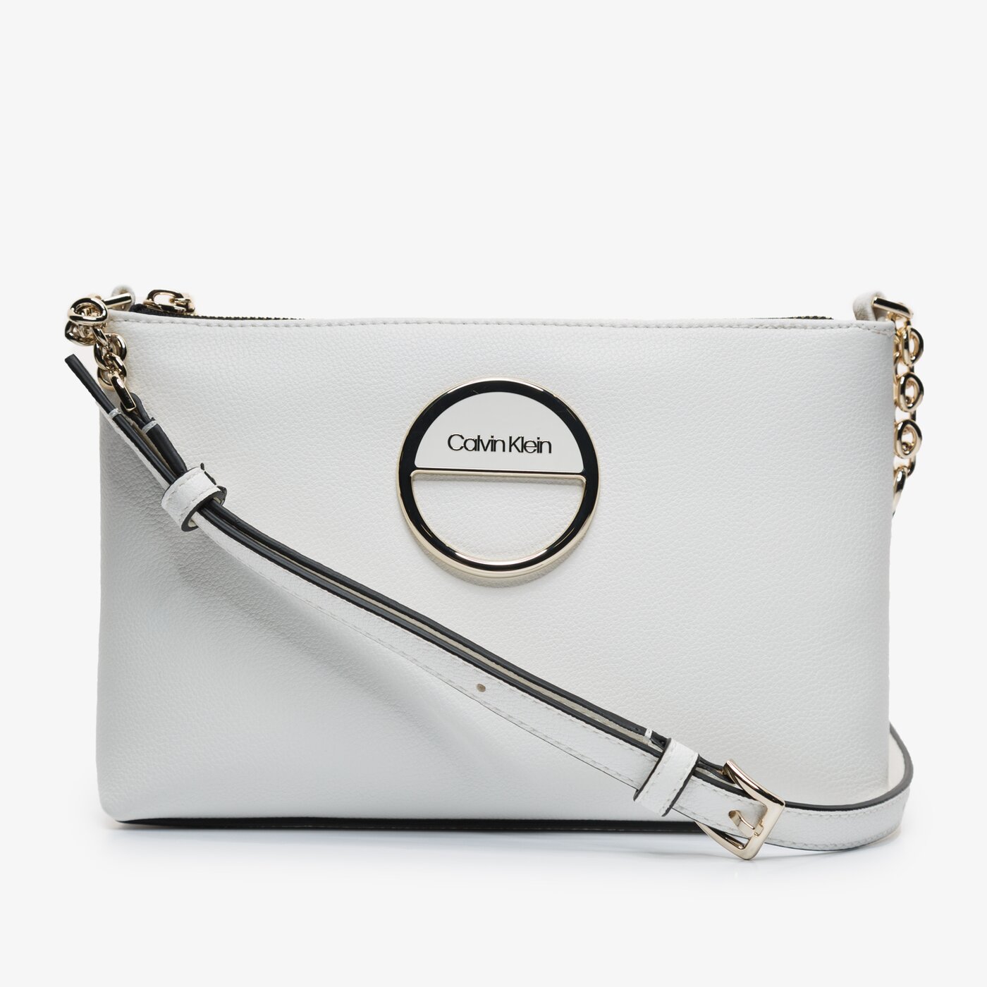 Damska torebka CALVIN KLEIN TOREBKA DISC EW CROSSBODY k60k606313yad kolor biały
