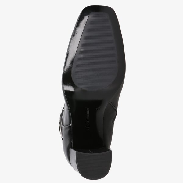 Damskie botki / sztyblety TOMMY HILFIGER TH HARDWARE SQUARE TOE HEEL BOOT fw0fw05999bds kolor czarny