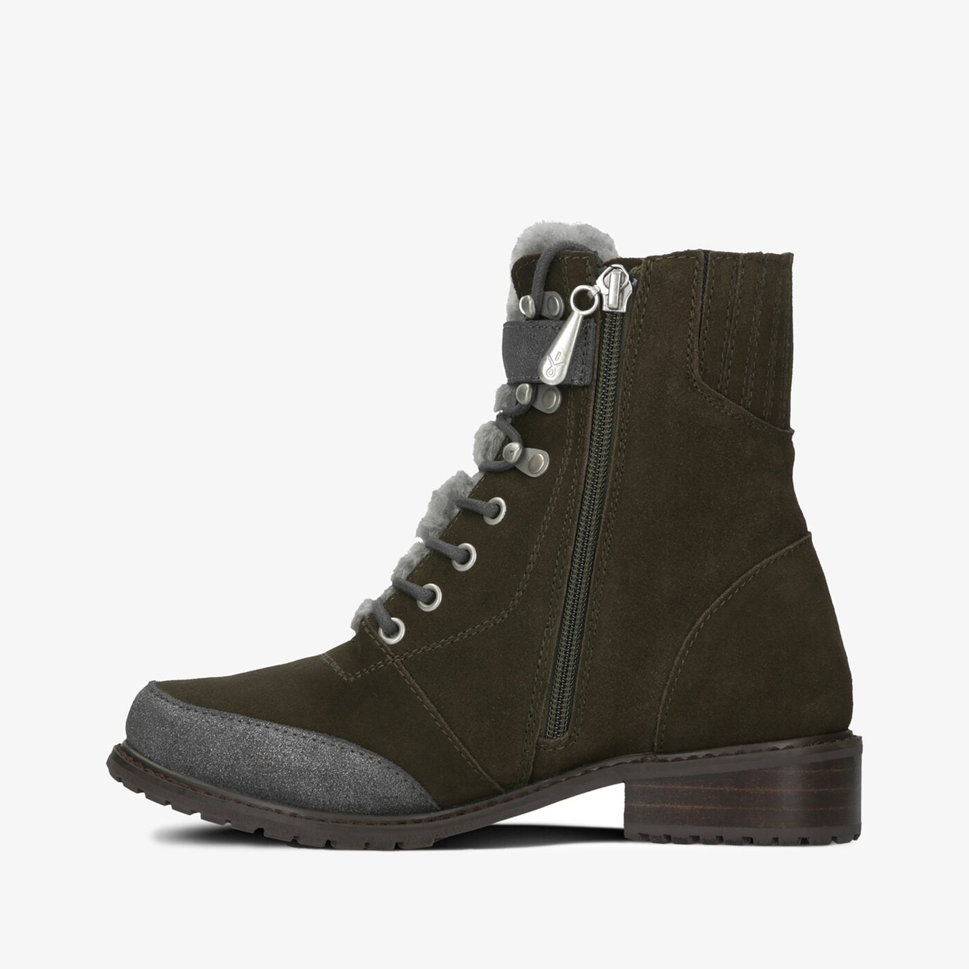 Damskie botki / sztyblety EMU AUSTRALIA WALDRON w12049darkolive kolor khaki